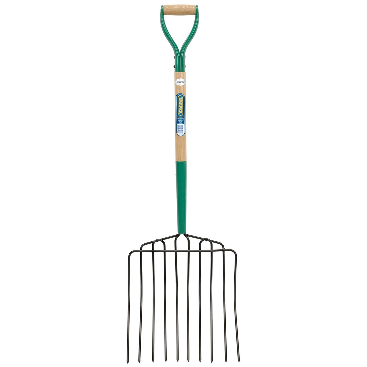 Draper 10 Prong Manure Fork with Wood Shaft and MYD Handle 63578  White Rose Tools