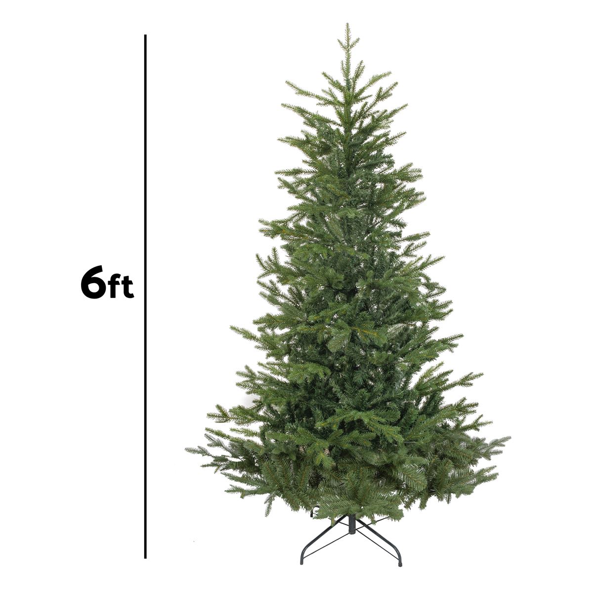 Dellonda Artificial 6ft/180cm Hinged Christmas Tree with 1000+ PE/PVC Tips