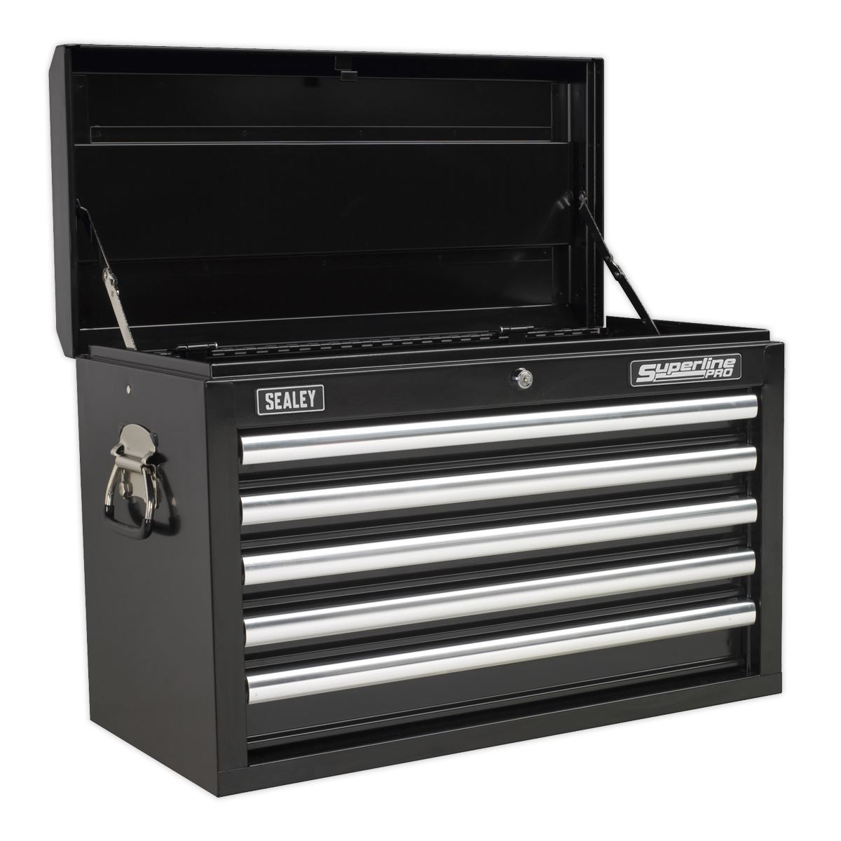Sealey Superline Pro Topchest & Rollcab Combination 10 Drawer with Ball-Bearing Slides - Black with 148pc Tool Kit 