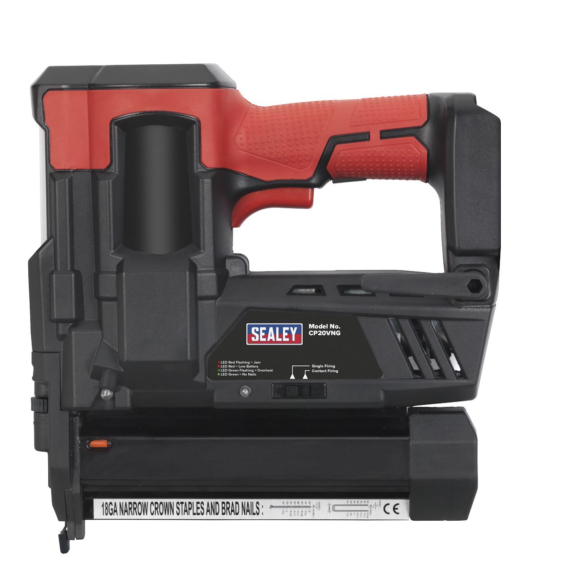 Sealey Cordless Nail (50mm) Staple (40mm) Gun 18 Gauge 20V Lithium-ion Body Only