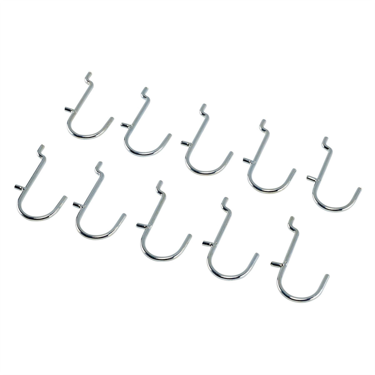 Bunker Metal J-Hooks for Back Panel/Pegboard (Pack of 10) 10218  White Rose Tools