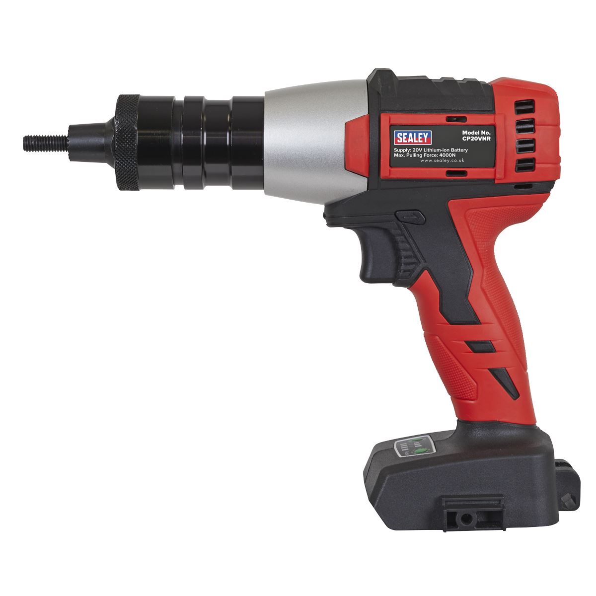 Sealey Brushless Cordless Nut Riveter 20V SV20 Series - Body Only  White Rose Tools