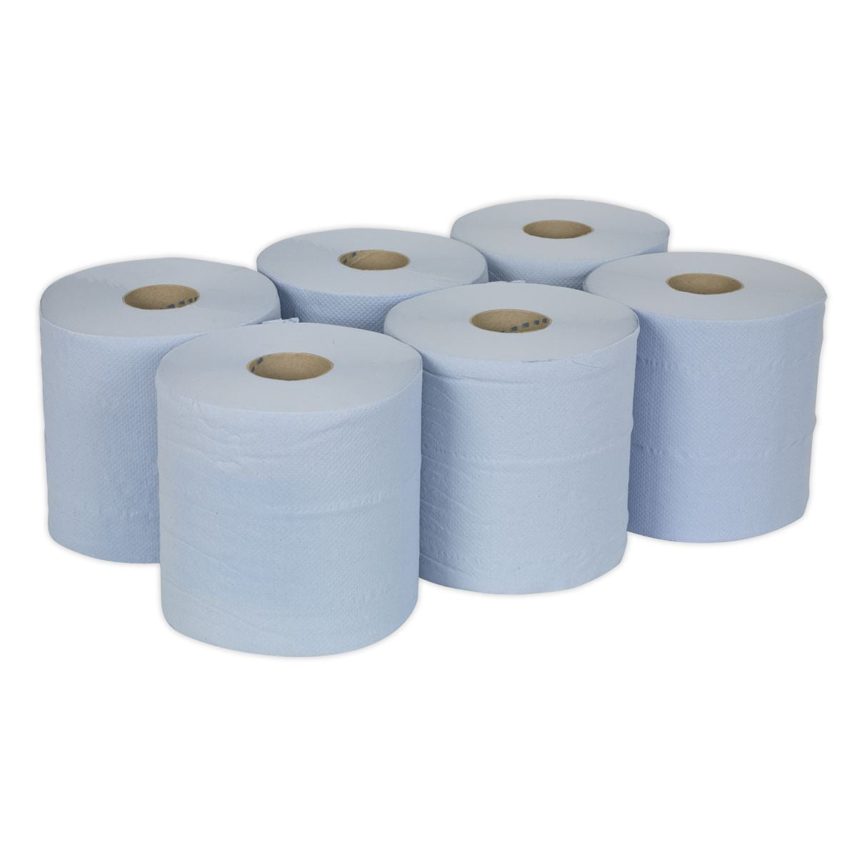 Sealey Paper Roll Blue 2-Ply Embossed 150m Pack of 6 
