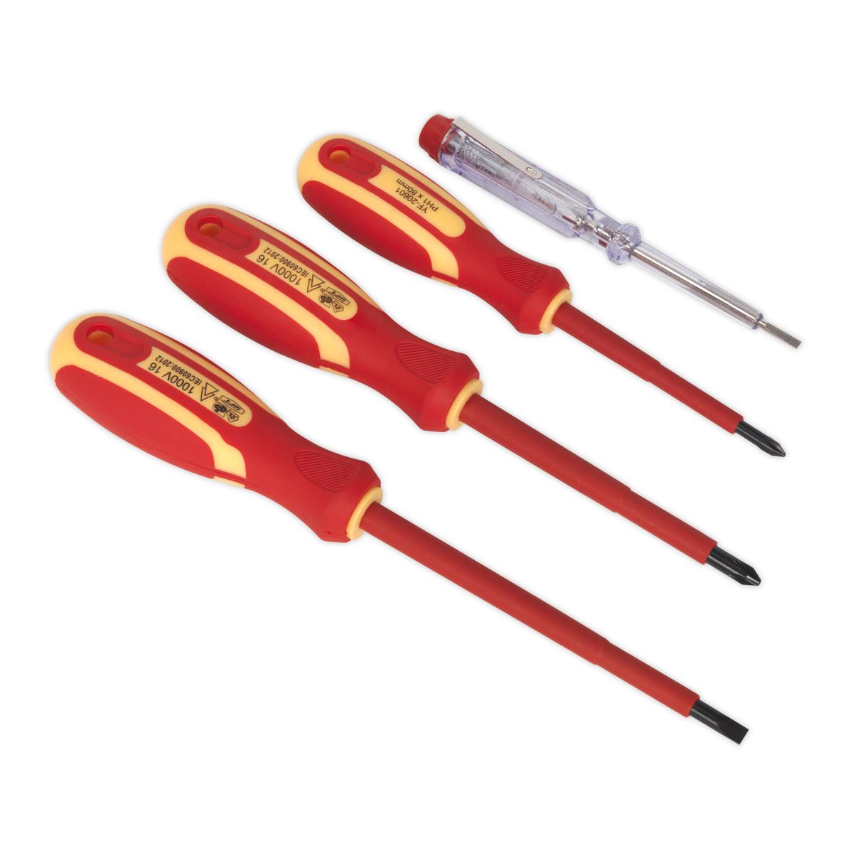 Siegen 4 Piece Electricians Screwdriver Set VDE Approved Mains Tester