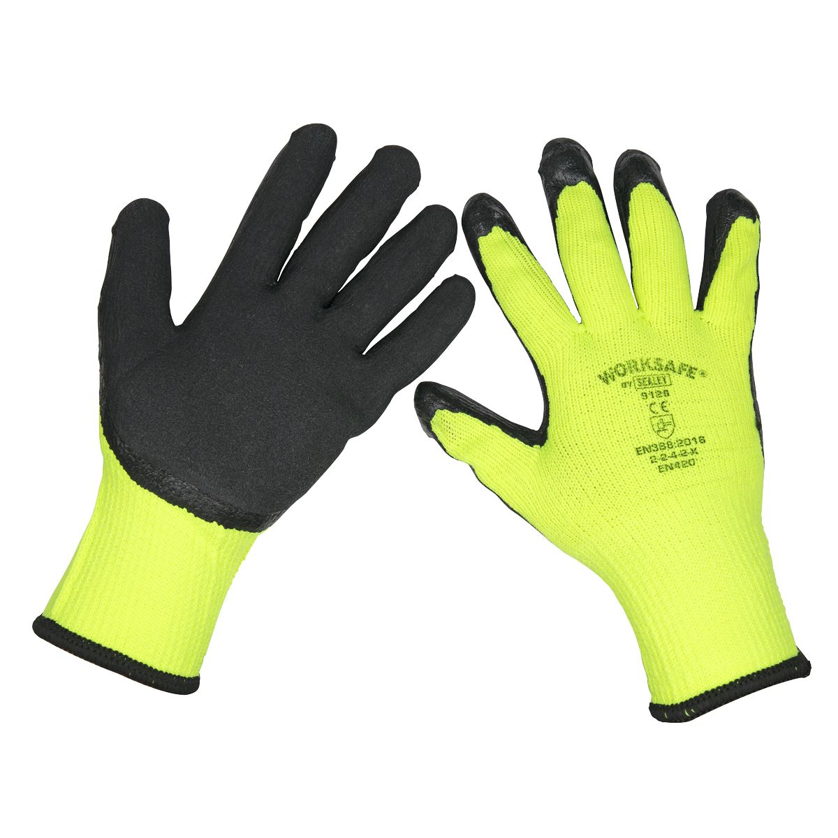 Worksafe by Sealey Thermal Super Grip Gloves (Large) - Pack of 6 Pairs