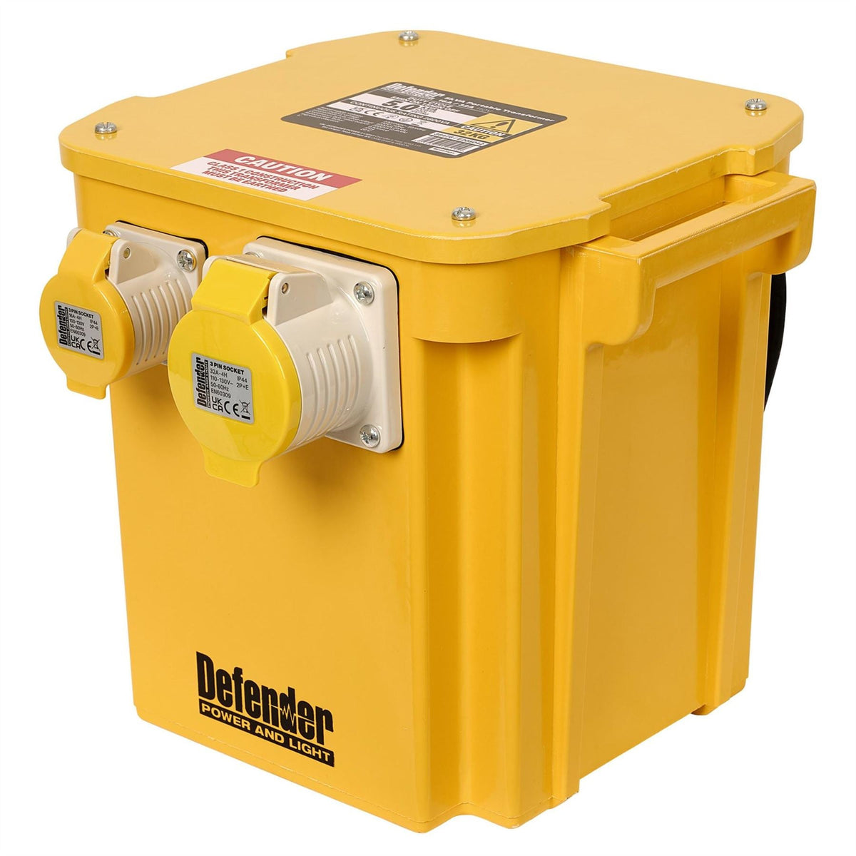 Defender E205042 5kVA Portable Transformer 16A / 32A 36476  White Rose Tools