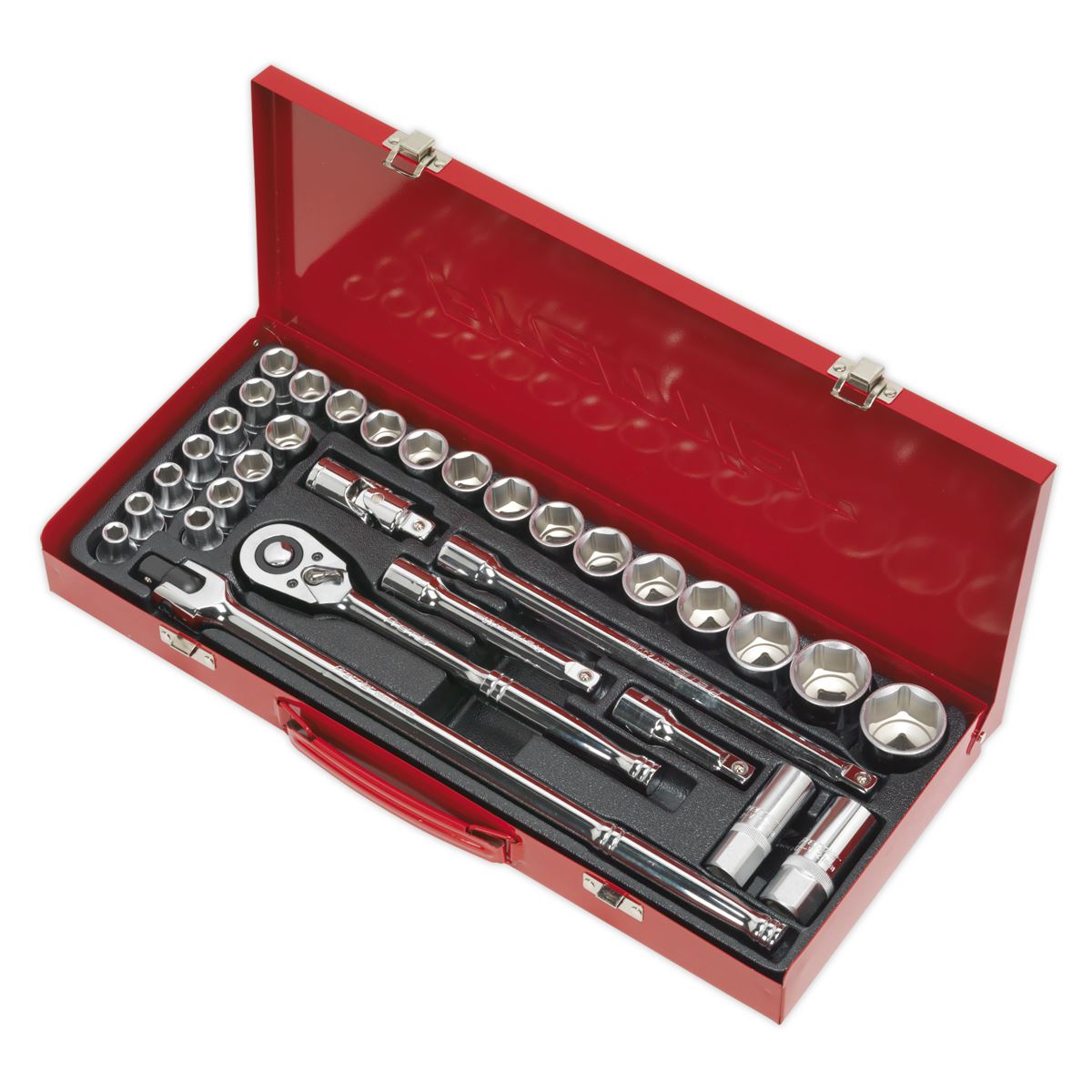 Sealey Premier Socket Set 32pc 1/2"Sq Drive 6pt WallDrive® - Metric/Imperial