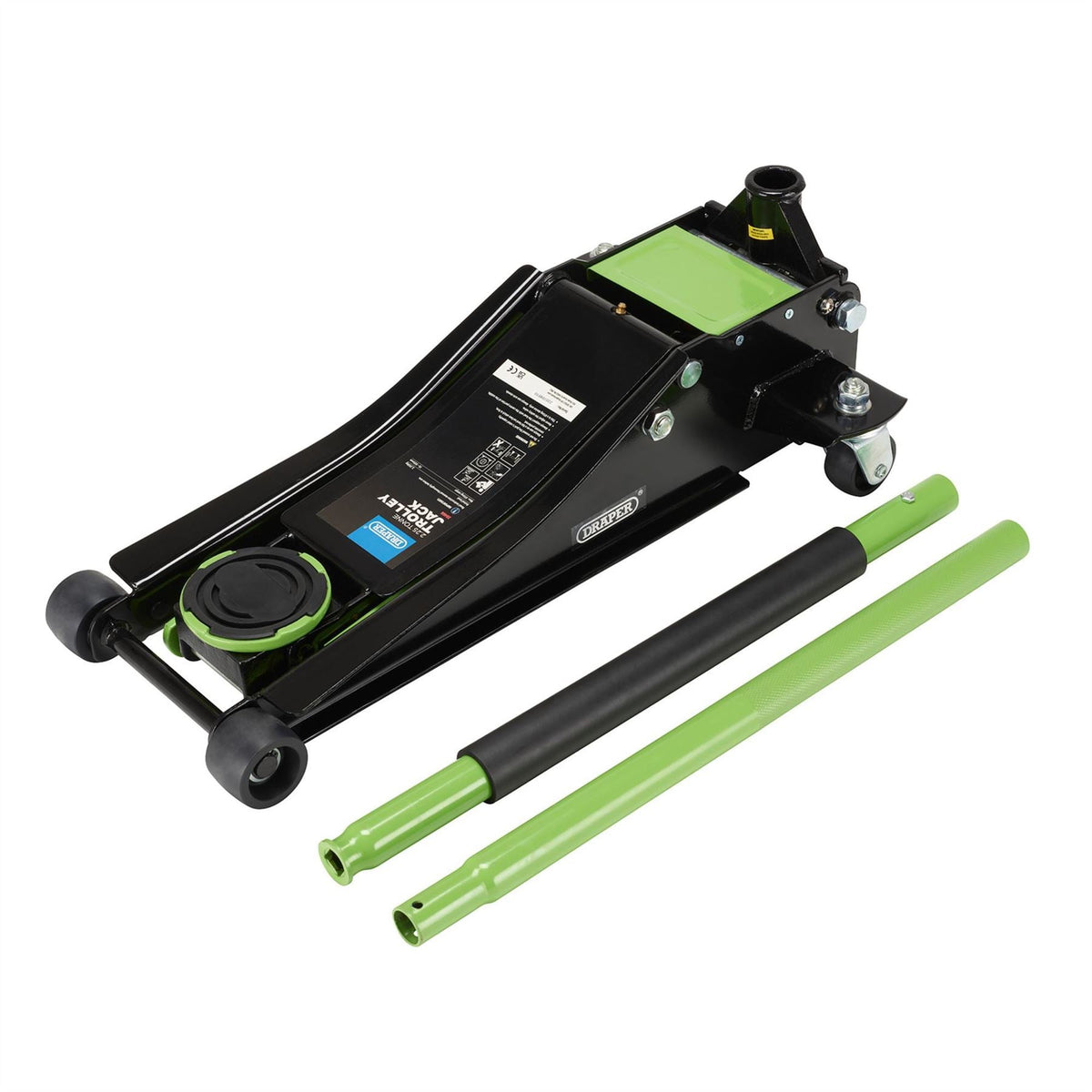 Draper Trolley Jack 2.25 Tonne Green 28466  White Rose Tools