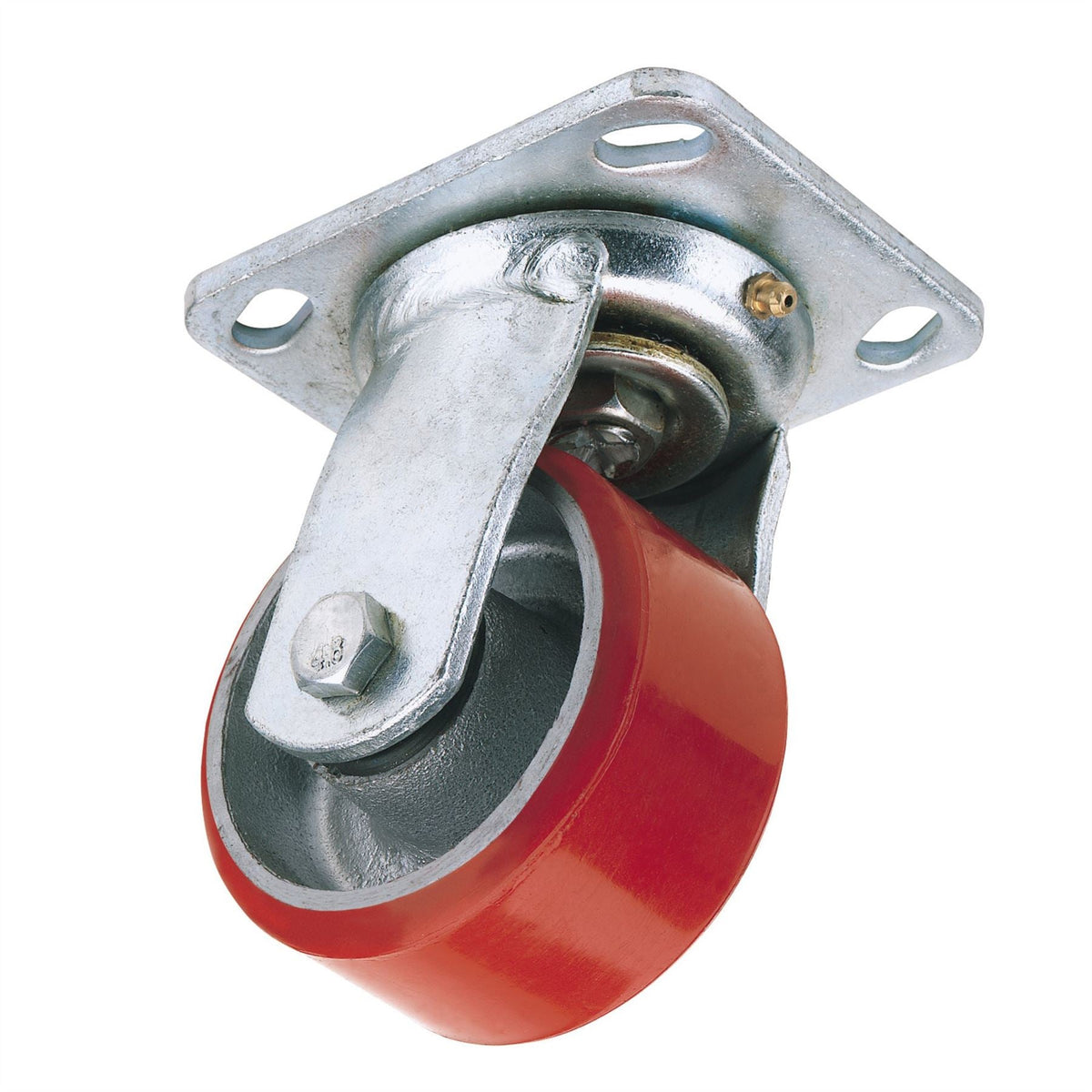 Draper Swivel Plate Fixing Heavy Duty Polyurethane Wheel 125mm Diameter S.W.L. 300kg 65526  White Rose Tools