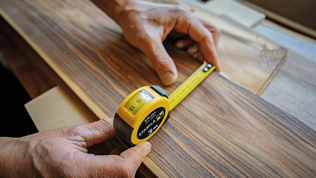 STABILA Pocket Tape Measure 3m BM150 Metric Scale 16mm Width Top Reading 19839  White Rose Tools
