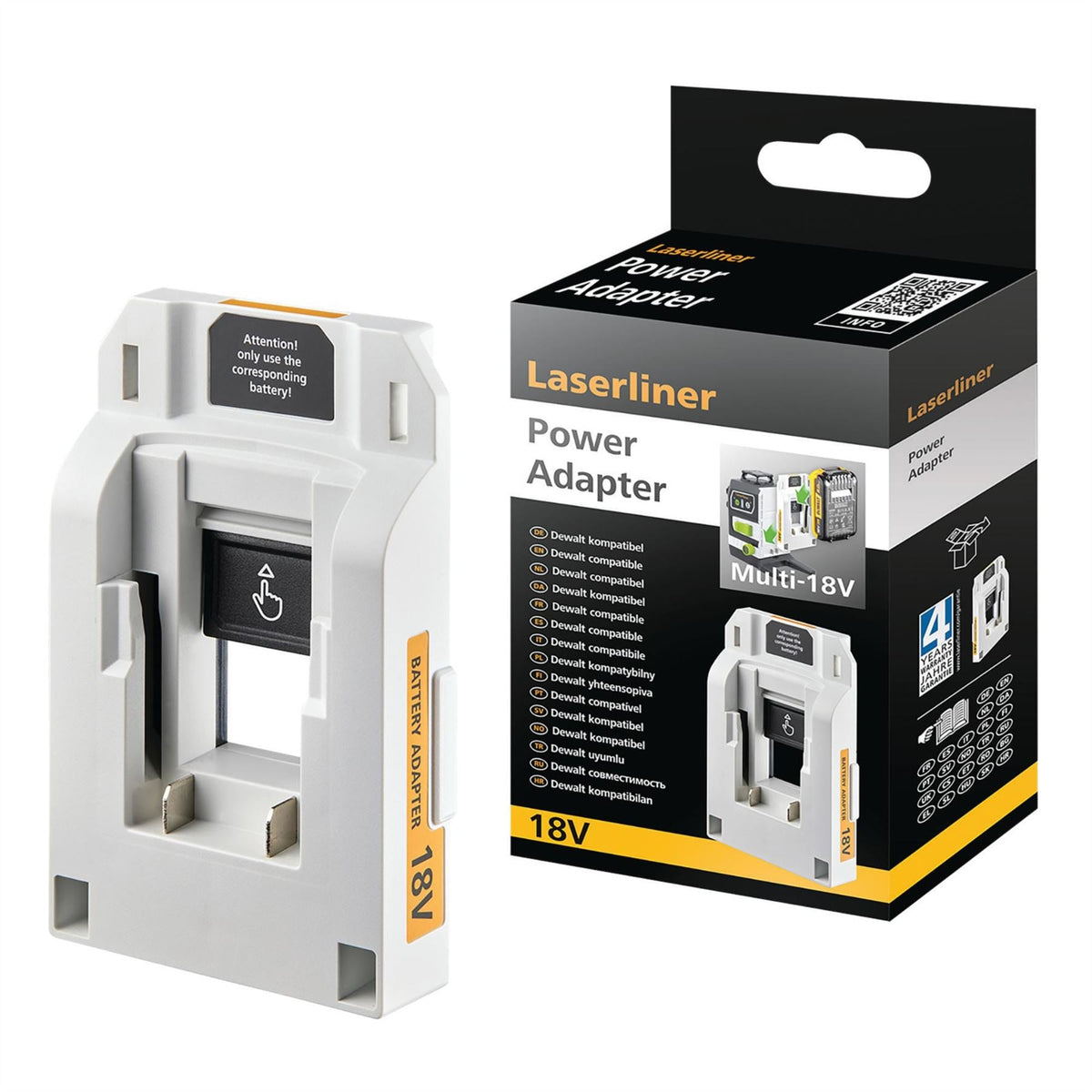 Laserliner 036.380.2A PowerAdapter DeWalt compatible Multi-18V Adaptor 32539  White Rose Tools