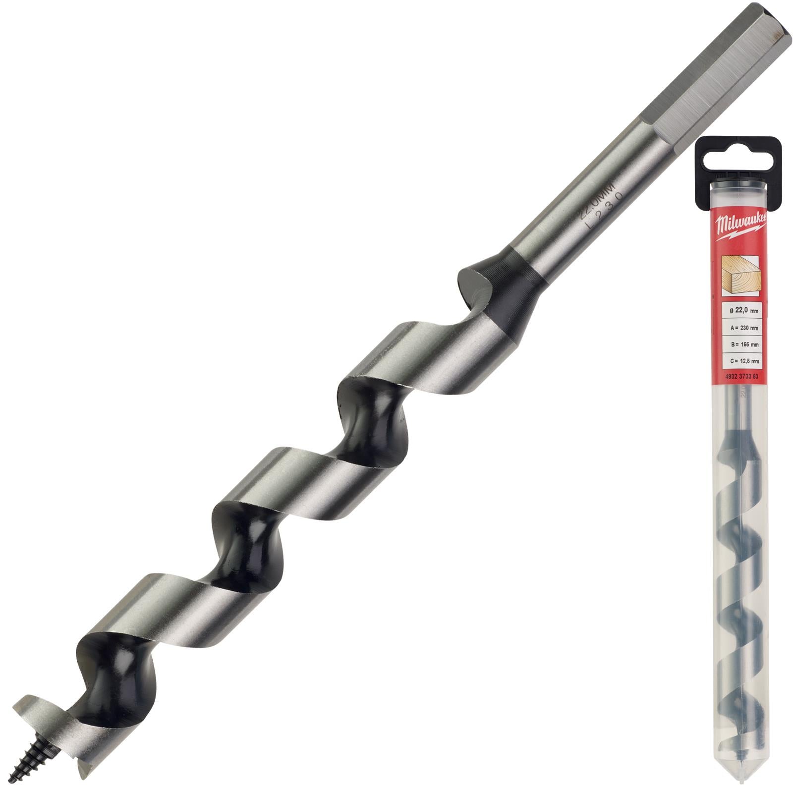 Milwaukee Wood Auger Drill Bits 230mm Overall Length 