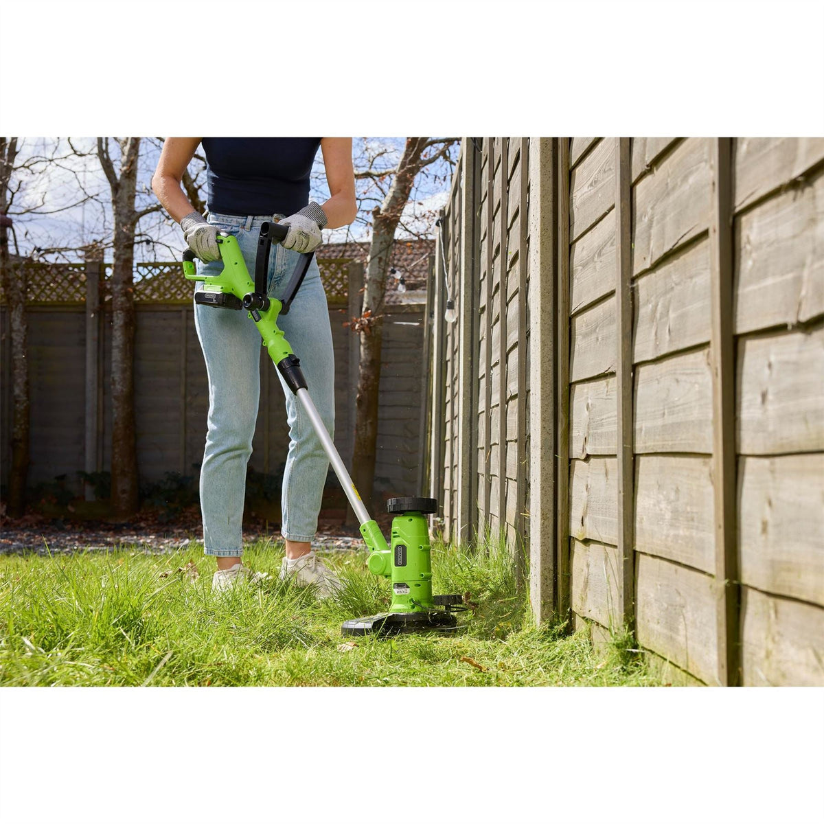 Draper 18V 4-in-1 Multi-Function Grass Trimmer 1 x 2.0Ah Battery 1 x Charger 31859  White Rose Tools
