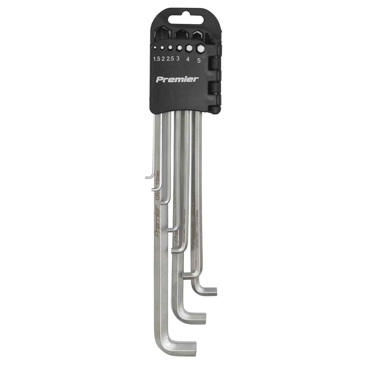 Sealey Premier 9 Piece Extra Long Stubby Element Hex Key Set 1.5-10mm Safe Storage