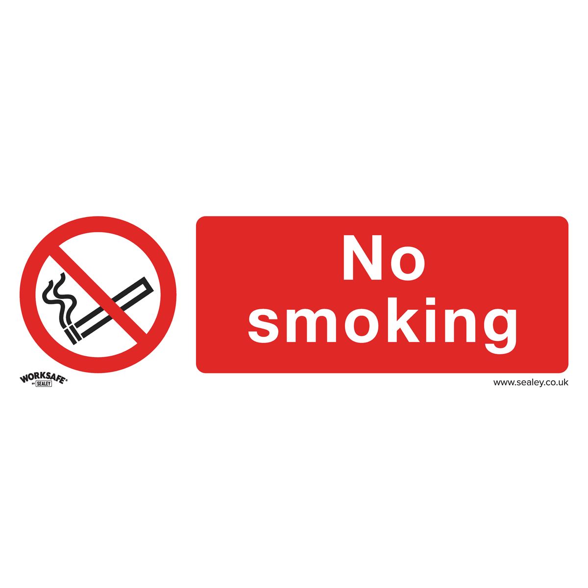 Worksafe by Sealey Prohibition Safety Sign - No Smoking - Self-Adhesive Vinyl - Pack of 10