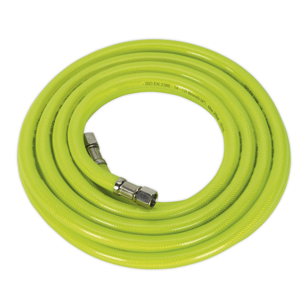 Sealey Air Hose High-Visibility 5m x Ø8mm with 1/4"BSP Unions