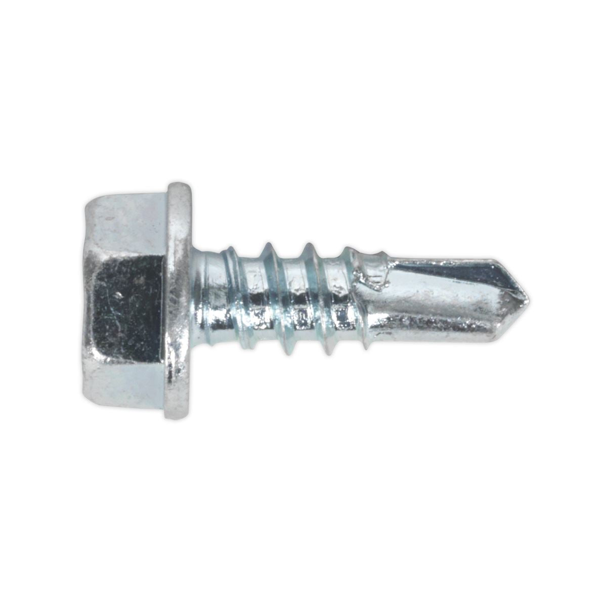 Sealey Self-Drilling Screw 4.2 x 13mm Hex Head Zinc Pack of 100