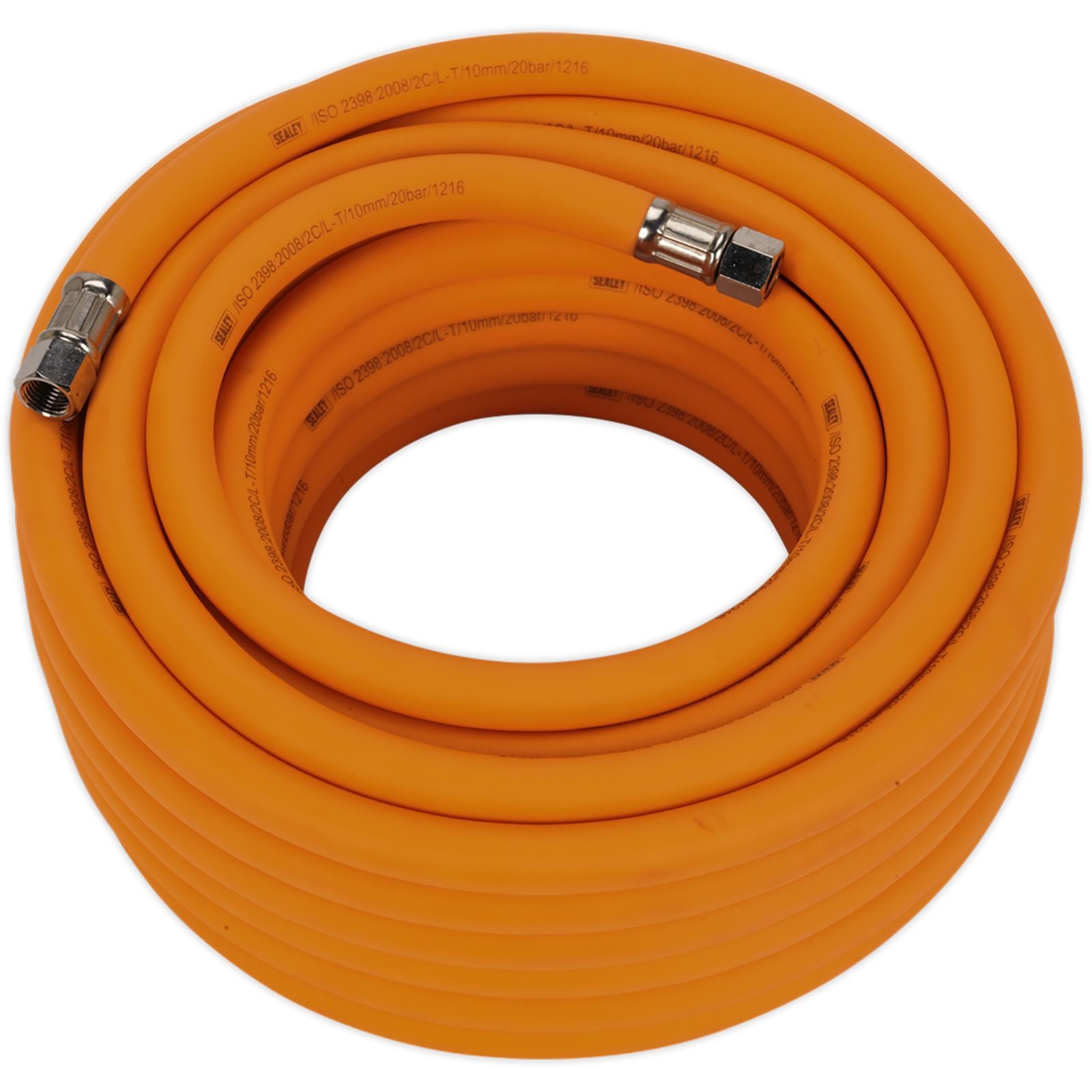 Sealey 15m x Ø10mm Hybrid High Visibility Air Hose with 1/4" BSP Unions