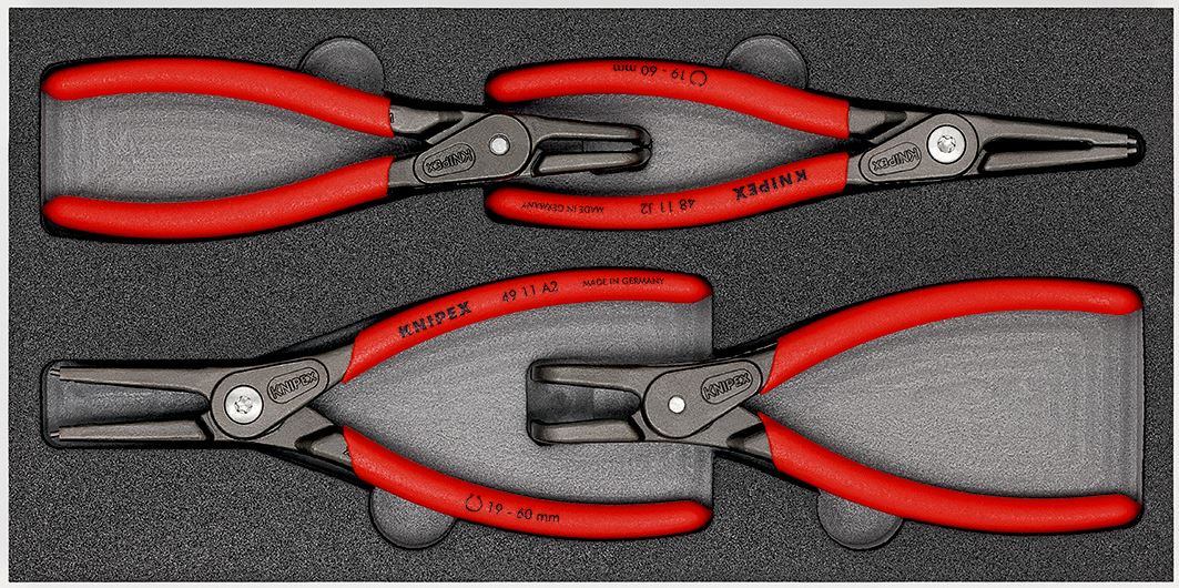 Knipex Circlip Pliers in Foam Tray 4 Piece Set for Internal External Circlips 00 20 01 V09