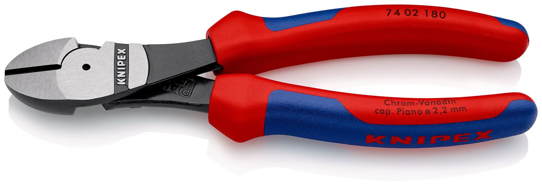 Knipex Diagonal Side Cutting Pliers Nippers High Leverage 180mm Multi Component Grips 74 02 180