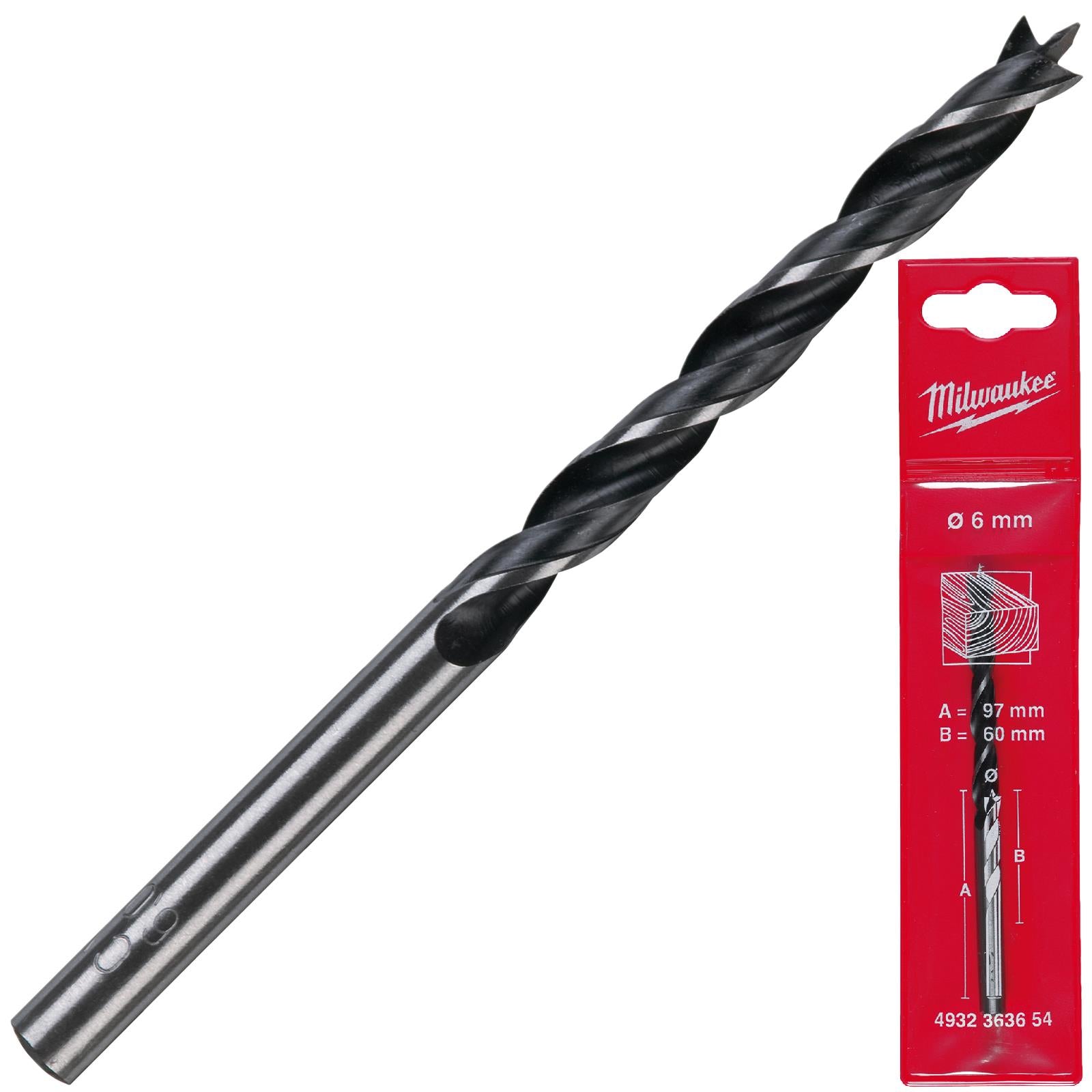 Milwaukee Lip and Spur Brad Point Wood Drill Bits