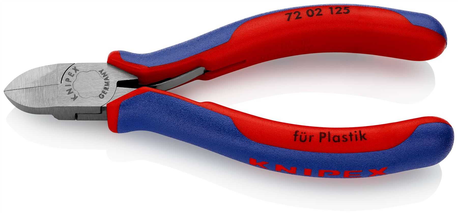 Knipex Diagonal Side Cutters for Plastics 125mm Multi Component Grips 72 02 125