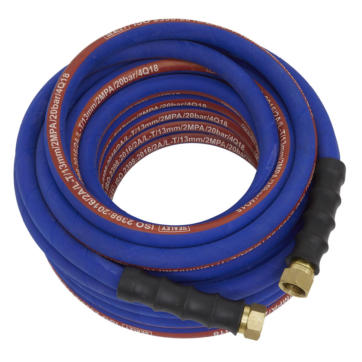Sealey Air Hose 15m x Ø13mm with 1/2"BSP Unions Extra-Heavy-Duty