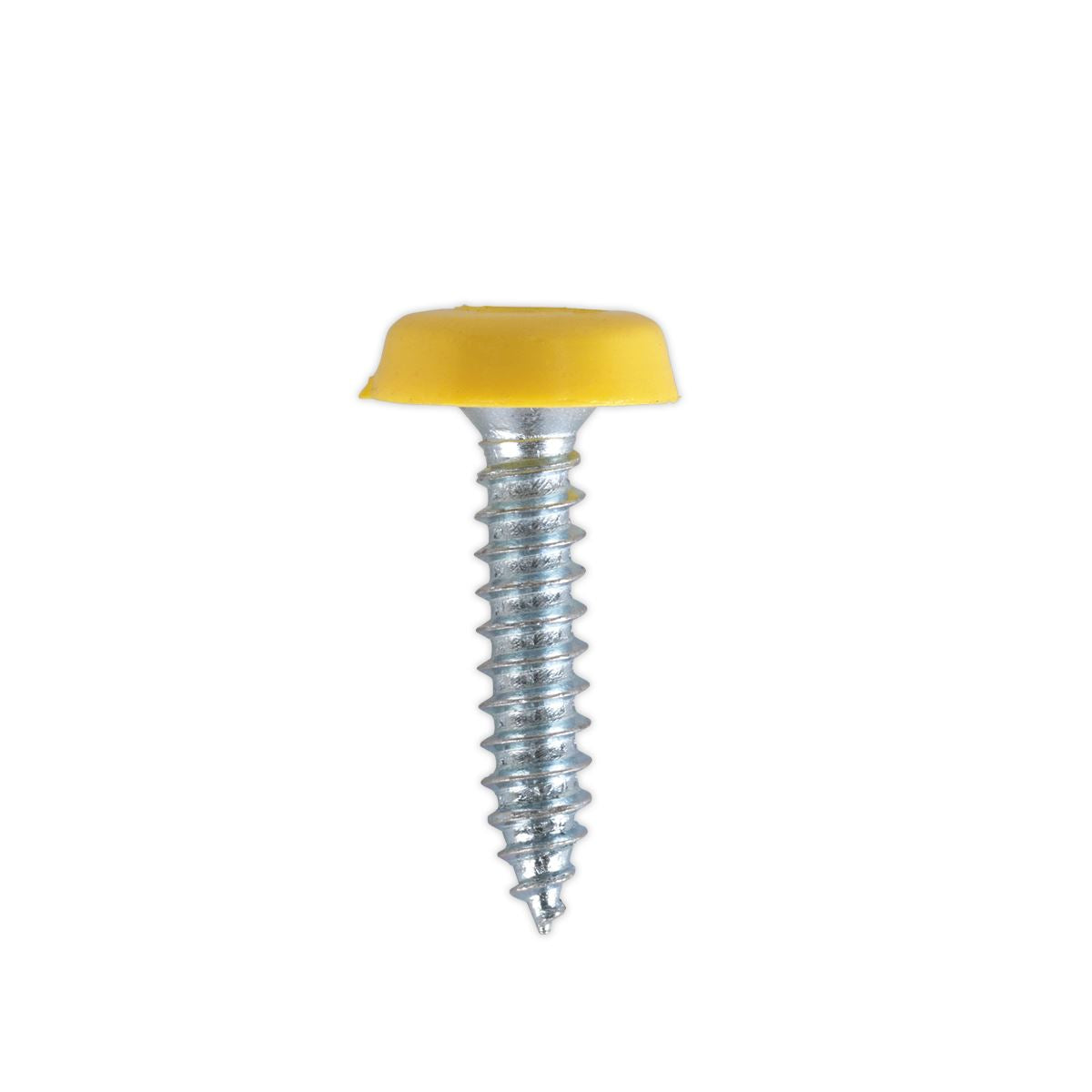 Sealey Numberplate Screw Plastic Enclosed Head 4.8 x 24mm Yellow Pack of 50