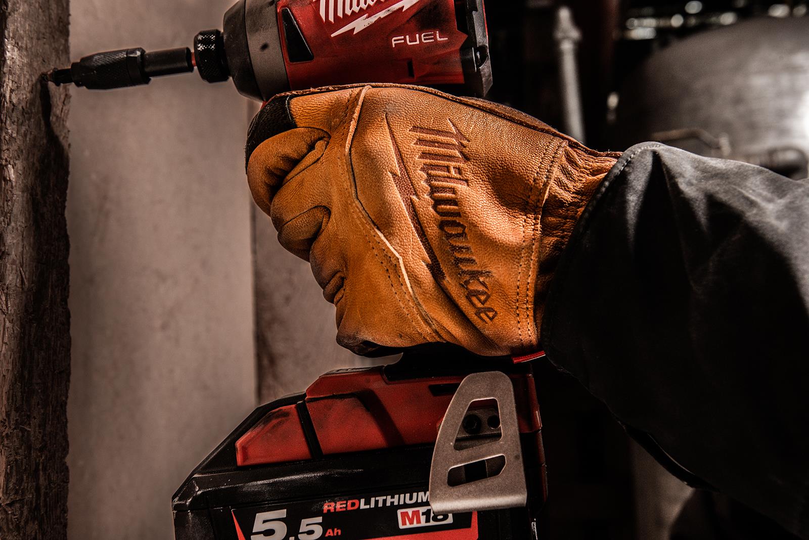 Milwaukee Safety Gloves Goatskin Leather Glove Brown Size 9 / L Large