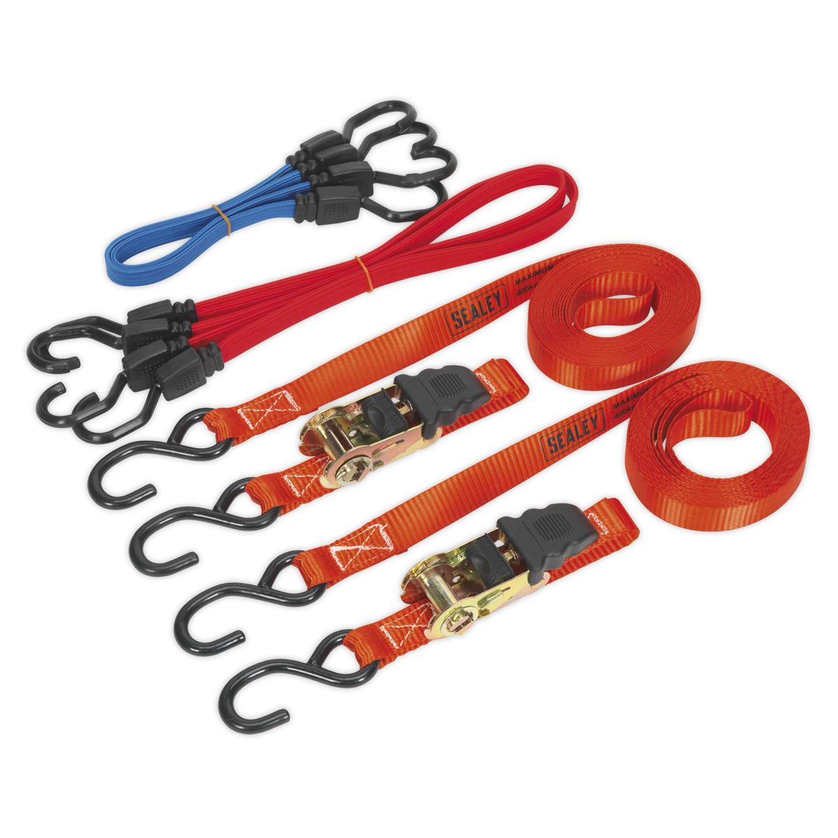 Sealey Ratchet Strap & Bungee Cord Set 6pc