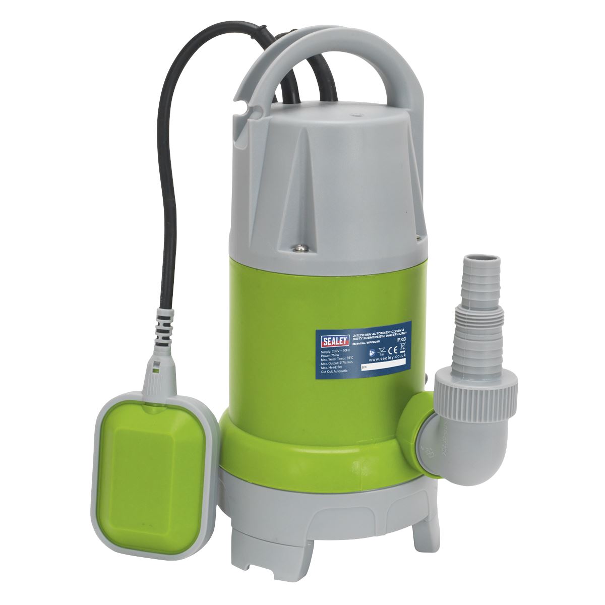Sealey Submersible Clean & Dirty Water Pump Automatic 217L/min 230V