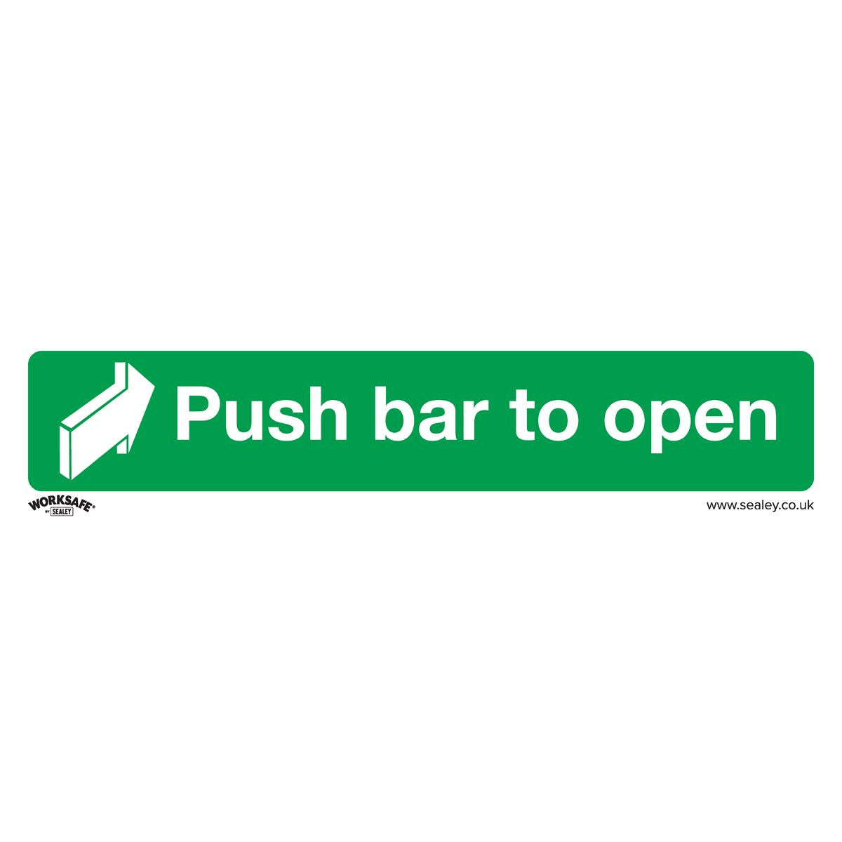 Worksafe by Sealey Safe Conditions Safety Sign - Push Bar To Open - Rigid Plastic