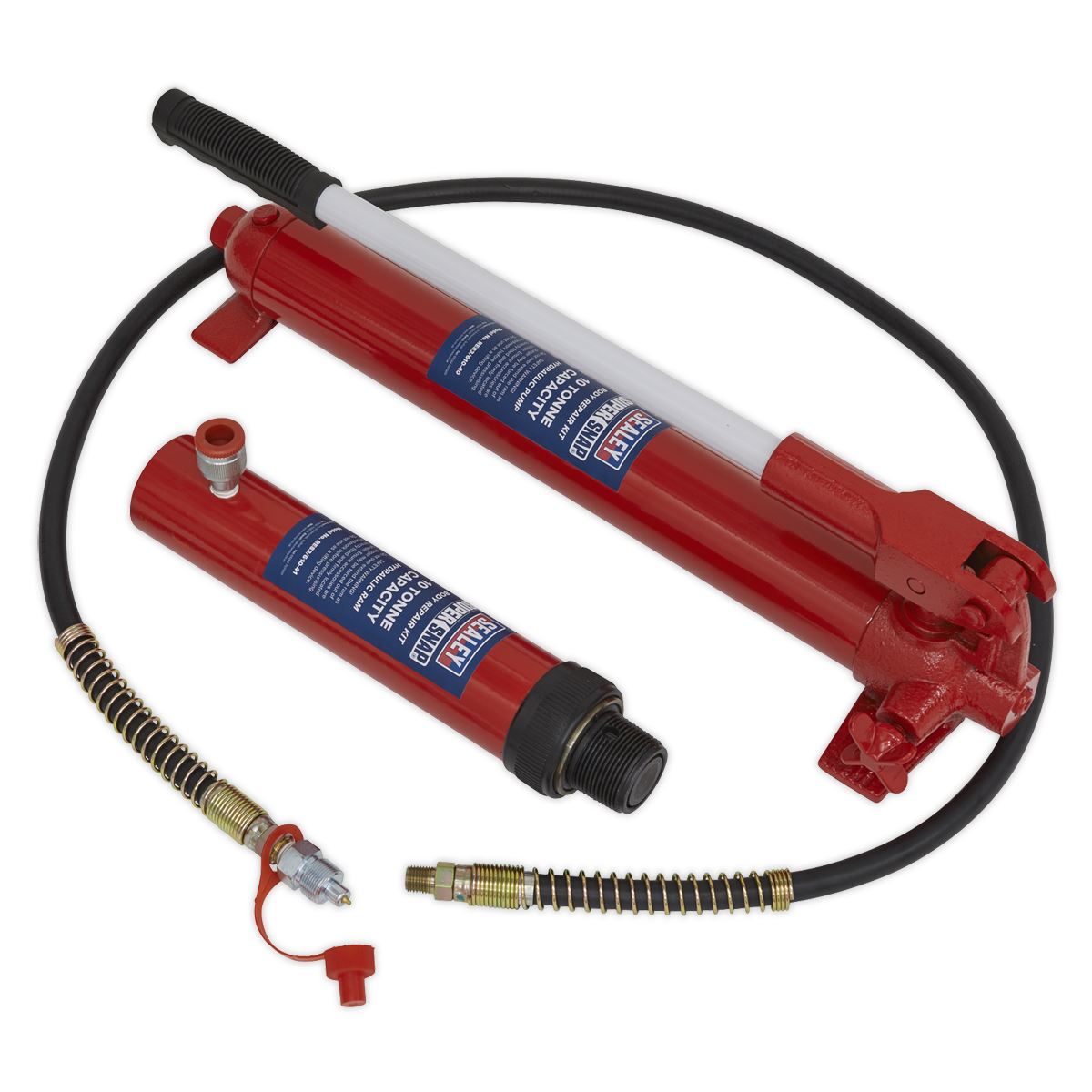 Sealey SuperSnap® Push Ram with Pump & Hose Assembly - 10 Tonne