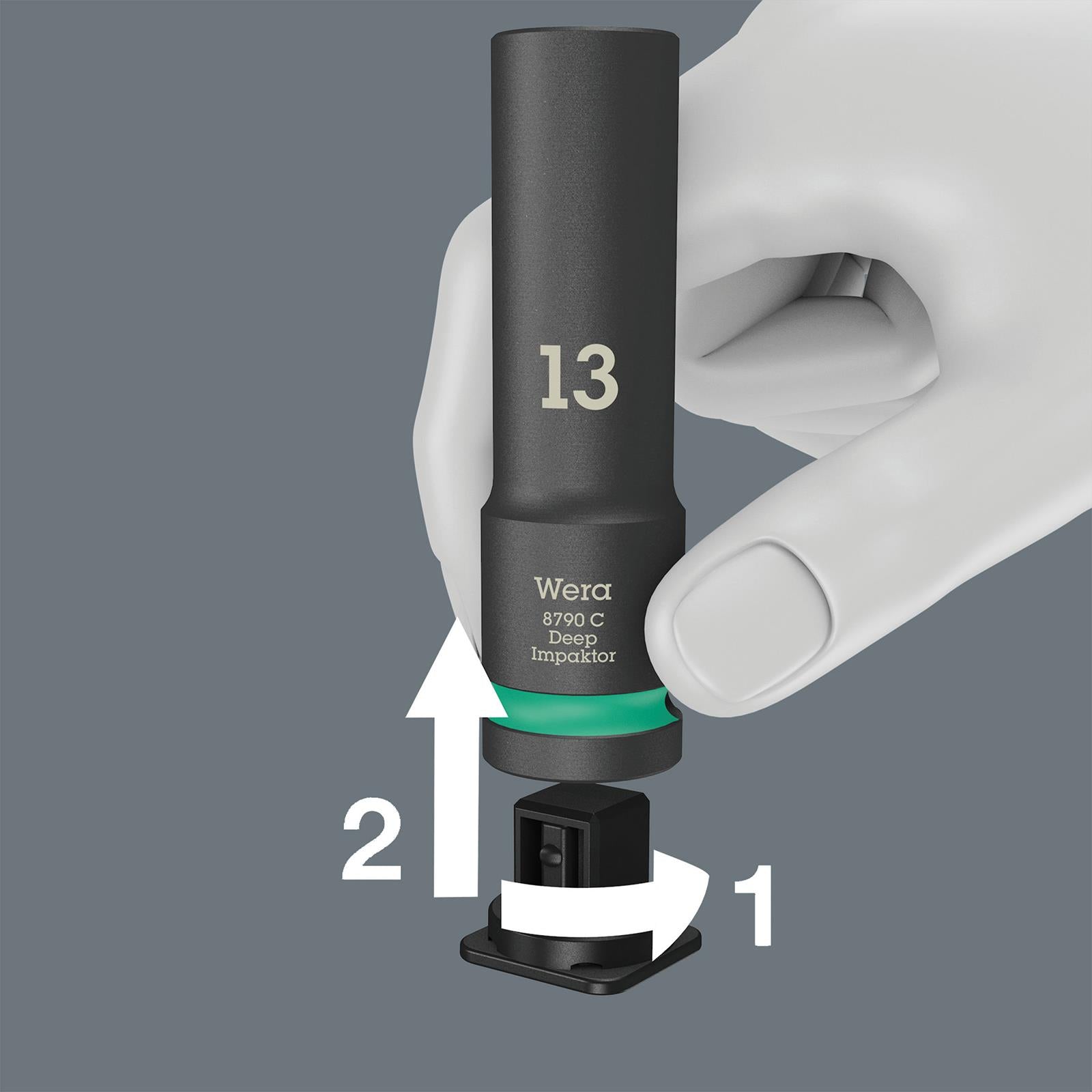 Wera Impact Socket Set Deep Impaktor 1/2" Drive in Case 8790 C Set 1 11 Pieces 13-27mm