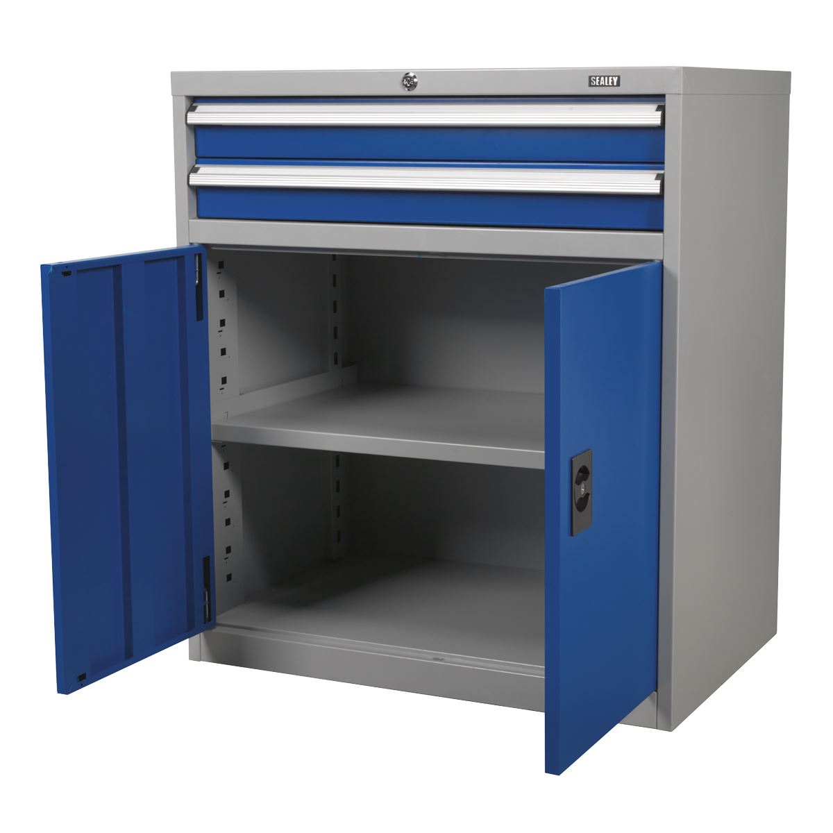 Sealey Premier Industrial Industrial Cabinet 2 Drawer & 1 Shelf Double Locker