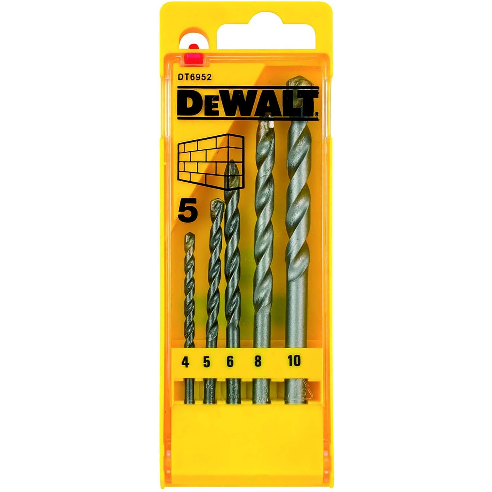 DeWalt 5 Piece Masonry Drill Bit Set 4-10mm