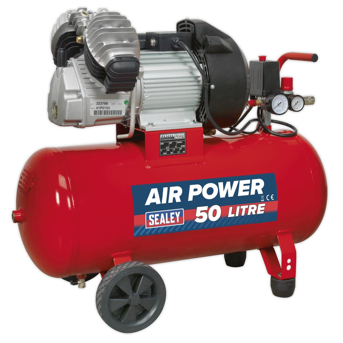 Sealey Air Compressor 50L V-Twin Direct Drive 3hp