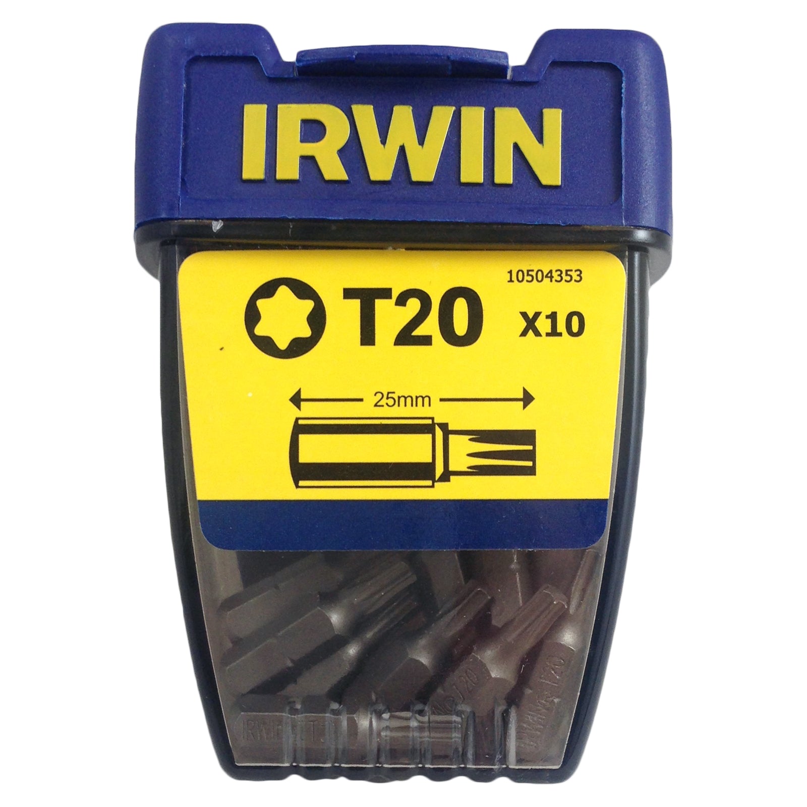 Irwin 10 Pack 25mm Torx Screwdriver Bits T10-T40 Tic Tac Box