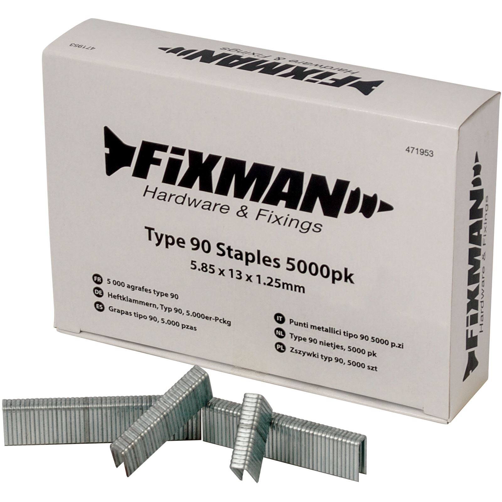 Fixman 5000pc Type 90 Staples 10-22mm Heavy Duty Crown Stapler Gun Fixings