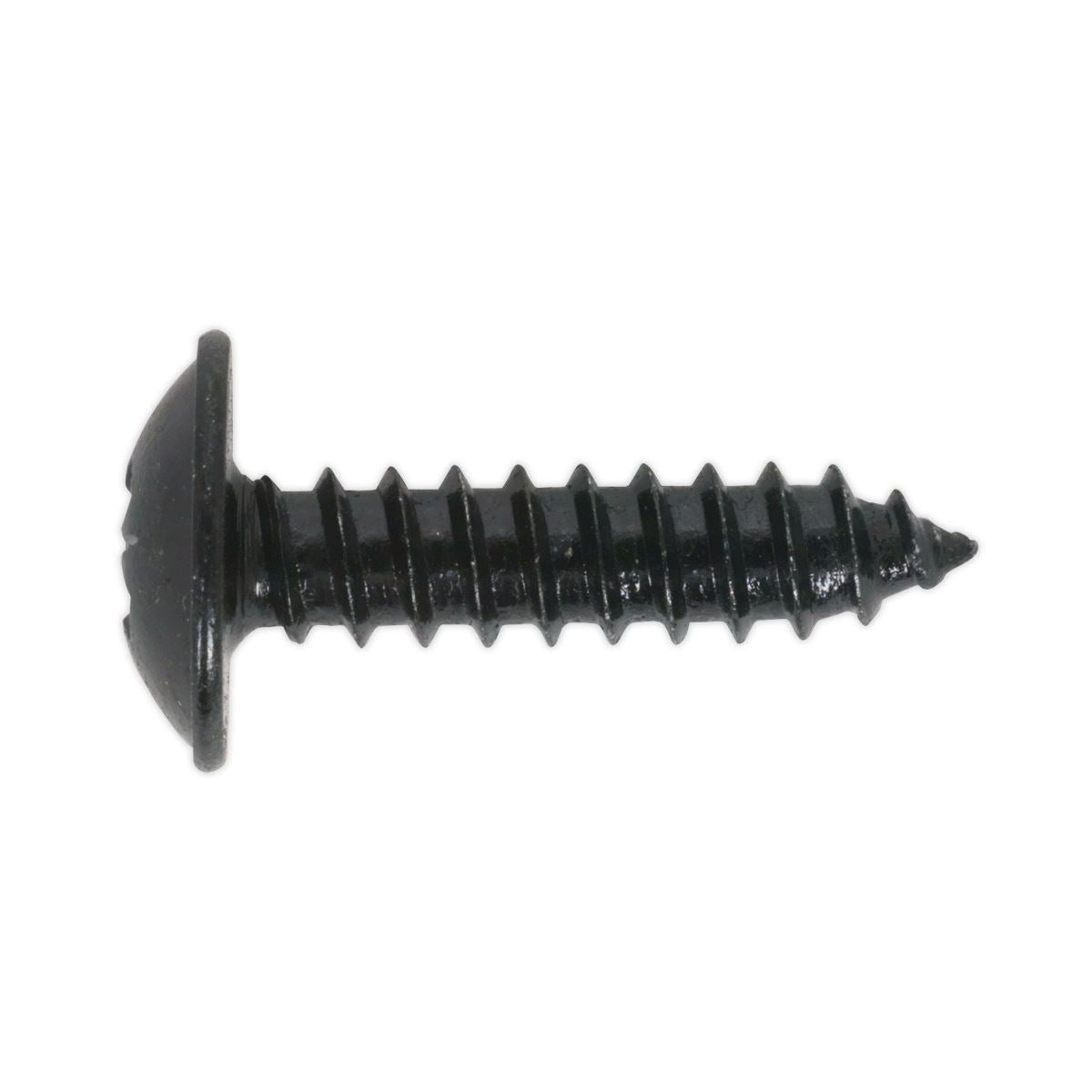 Sealey Self-Tapping Screw 4.8 x 13mm Flanged Head Black Pozi Pack of 100