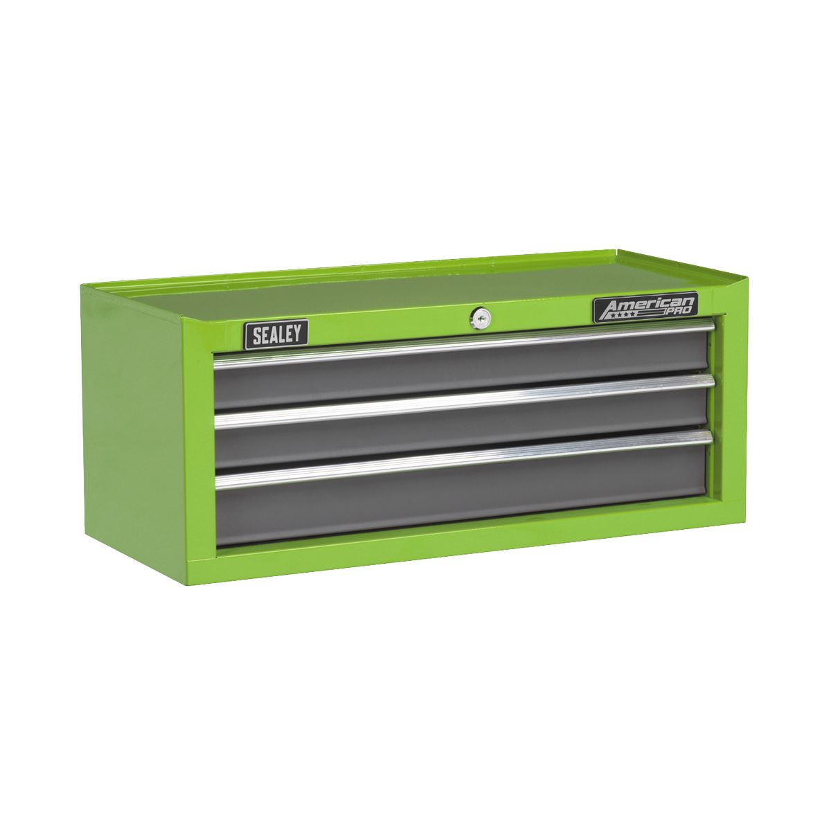 Sealey American Pro Mid-Box 3 Drawer with Ball-Bearing Slides - Green/Grey