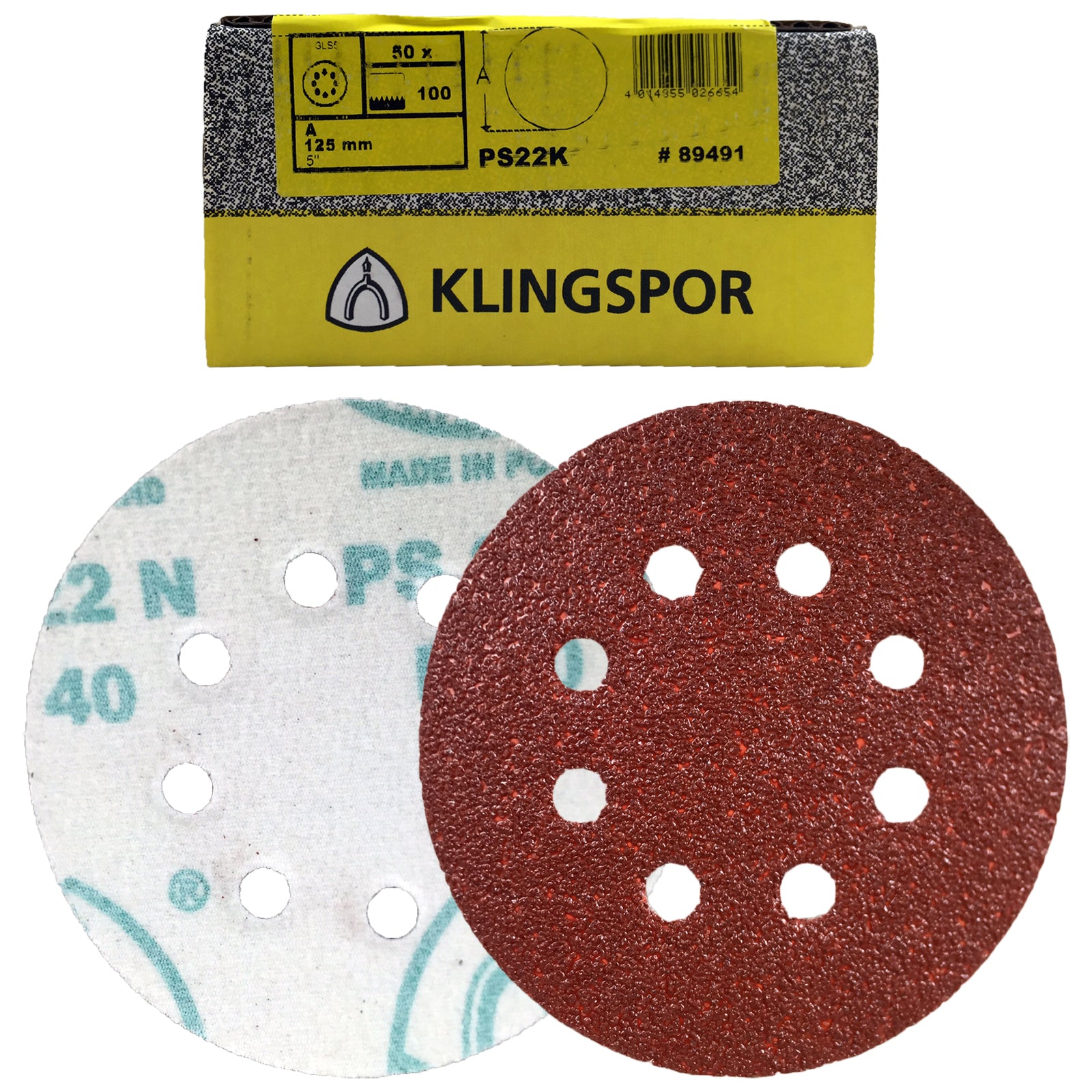 Klingspor PS22K Hook and Loop Sanding Discs 40-400 Grit