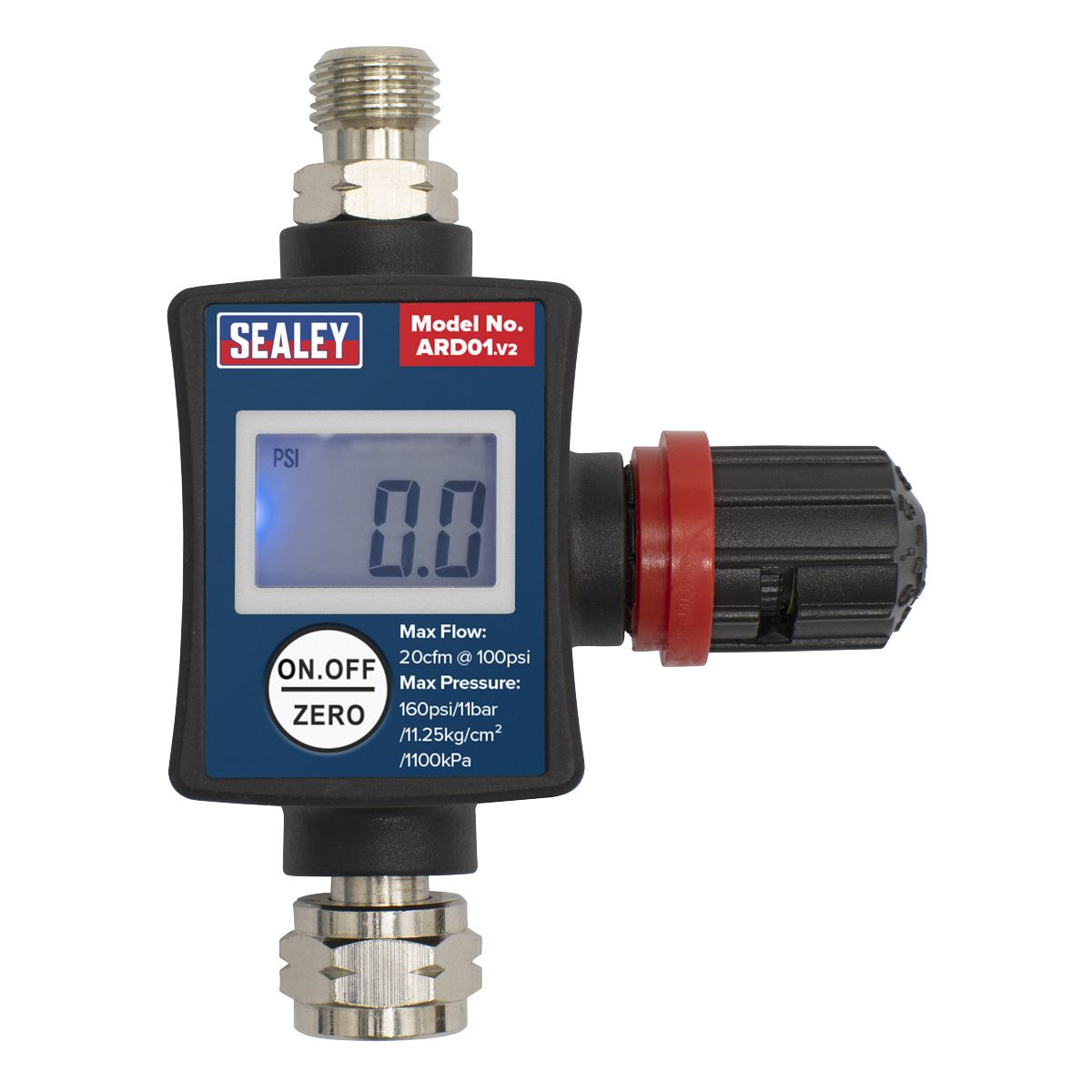 Sealey On Gun Digital Air Pressure Regulator Gauge Spray Tool LED Display