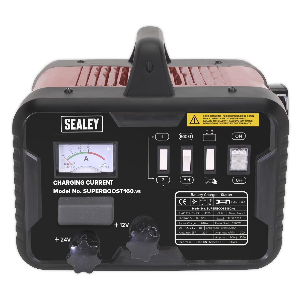 Sealey Starter/Charger 160/30Amp 12/24V 230V