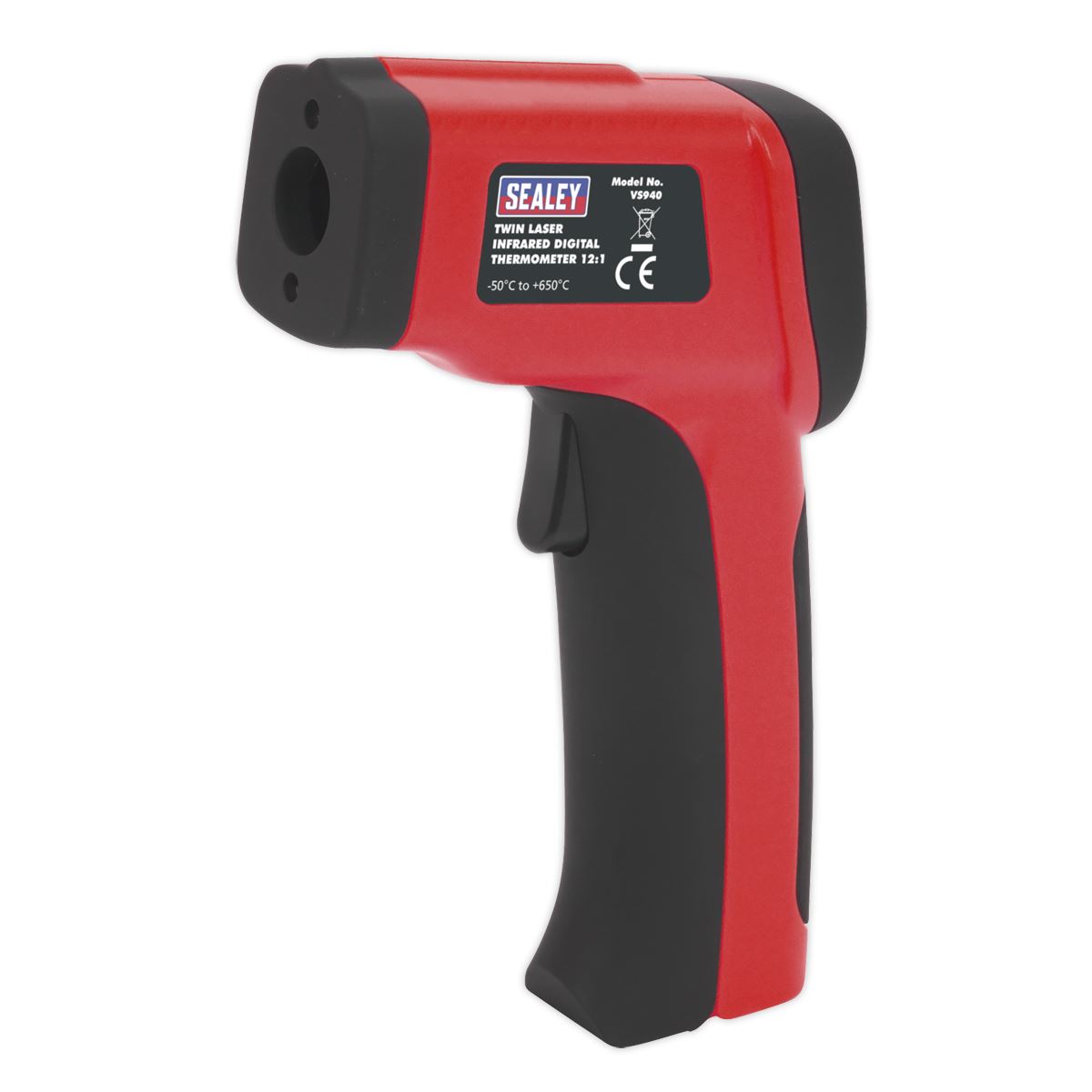 Sealey Infrared Twin-Spot Laser Digital Thermometer 12:1