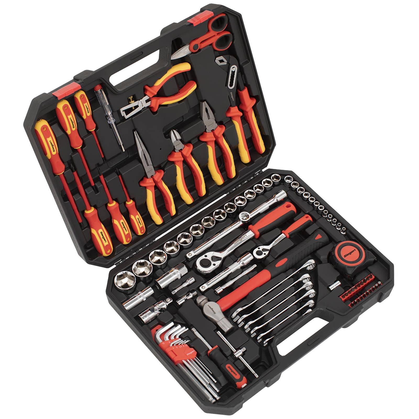 Siegen by Sealey Electrician's Tool Kit 90 Piece VDE Approved Pliers and Screwdrivers