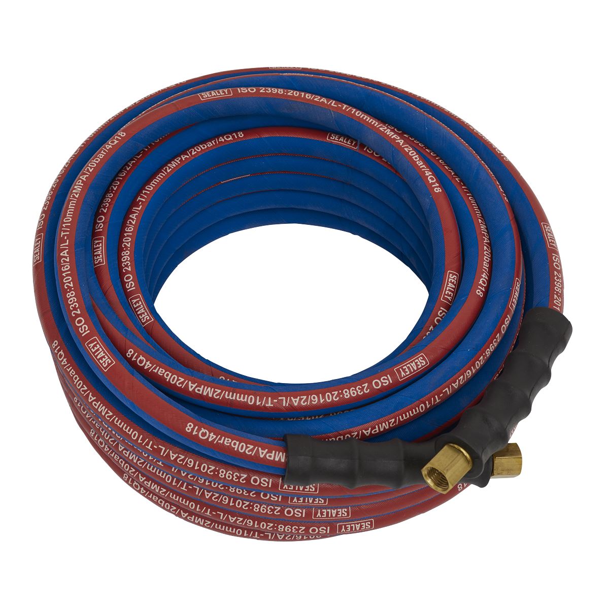 Sealey Air Hose 15m x Ø10mm with 1/4"BSP Unions Extra-Heavy-Duty