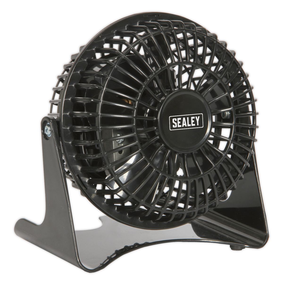 Sealey 4" Mini Desk Fan 230V Bedside Table Air Conditioning Summer Pivoting