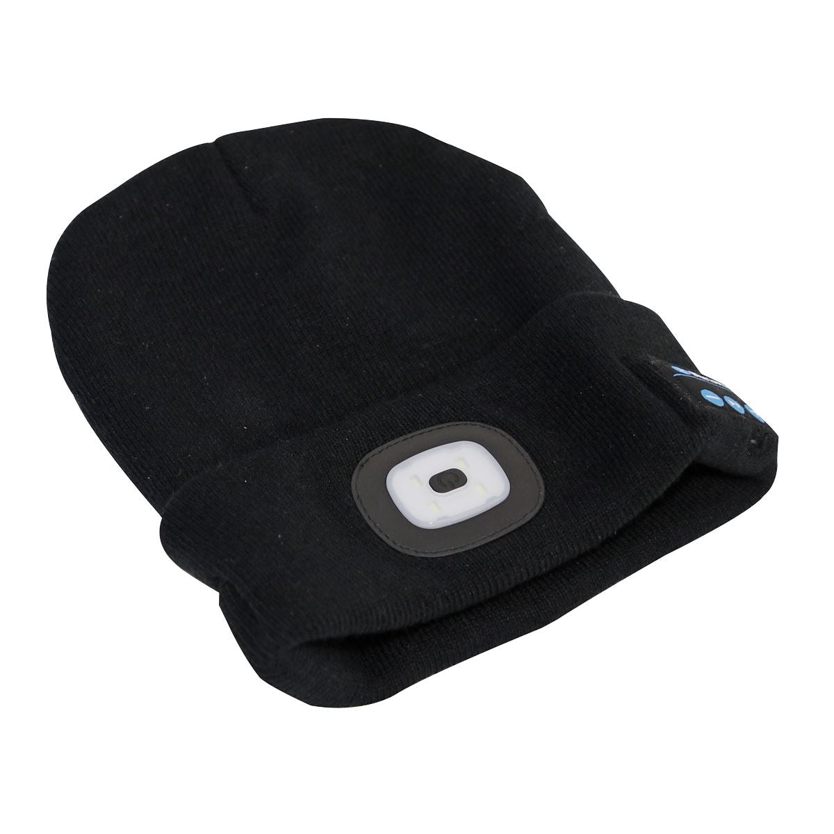 Sealey Beanie Hat 4 SMD LED Head Light with Wireless Headphones USB Rechargeable