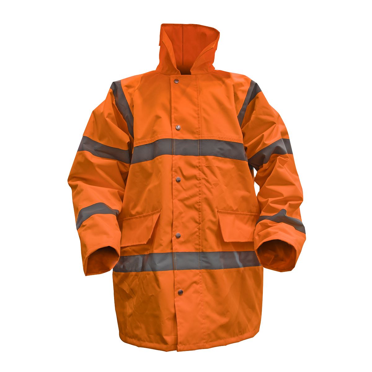 Worksafe by Sealey Hi-Vis Orange Motorway Jacket with Quilted Lining - XX-Large